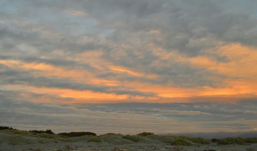 Scenic view of landscape against cloudy sky