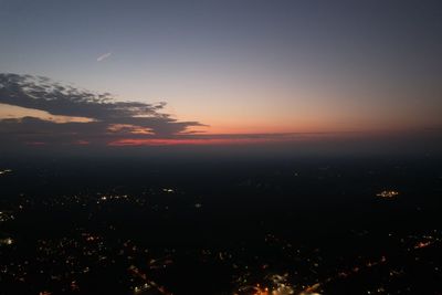 Scenic view of silhouette landscape against sky during sunset