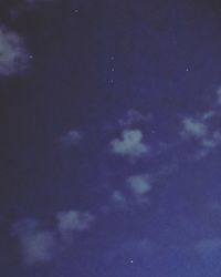 Low angle view of sky at night