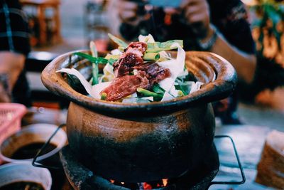 Close-up of food on table in restaurant