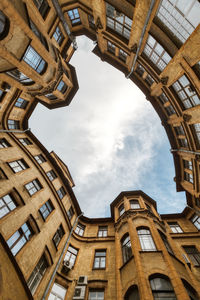 Courtyard in residential house from historical center of saint petersburg in russia. 