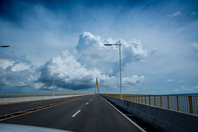 Highway against blue sky