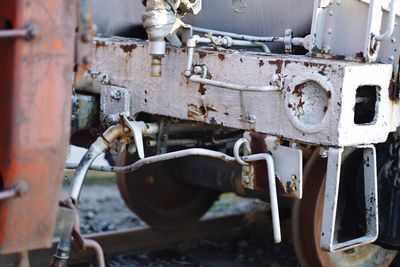 Close-up of abandoned machine