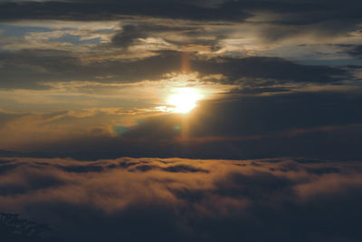 Low angle view of cloudscape against sky during sunset