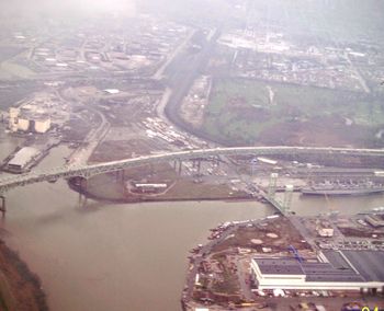 High angle view of bridge over river