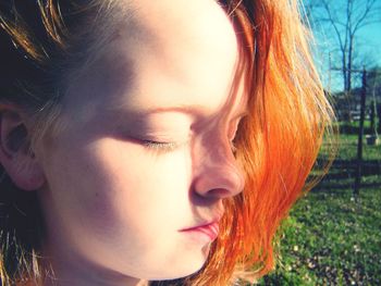 Close-up of young woman