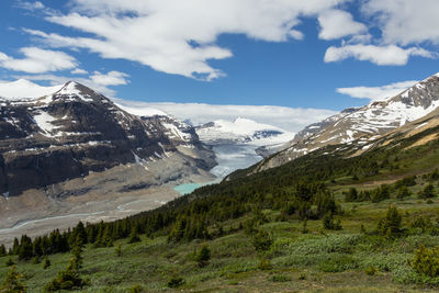 Scenic view of mountains against sky