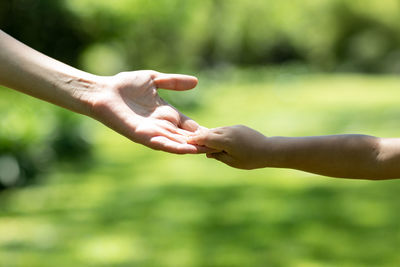 Close-up of people hand