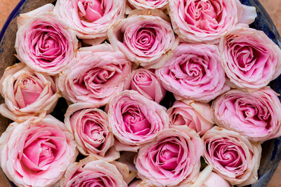 High angle view of rose bouquet