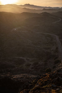 Scenic view of landscape against sky during sunset