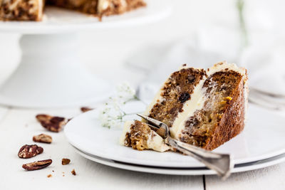 Close-up of cake in plate