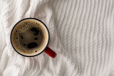 Directly above shot of coffee on table