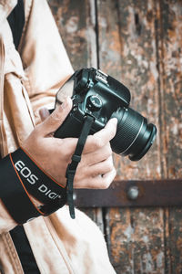 Man photographing with camera