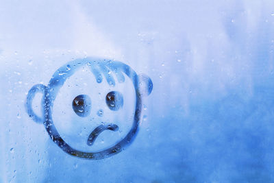 Close-up of water drops on ice