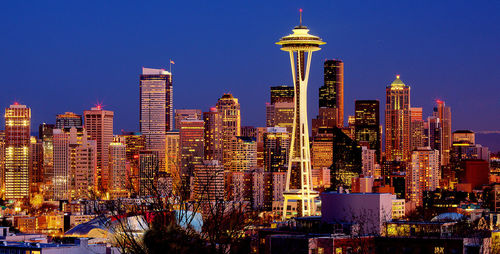View of skyscrapers in city