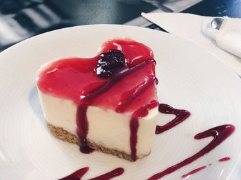 Close-up of cake in plate