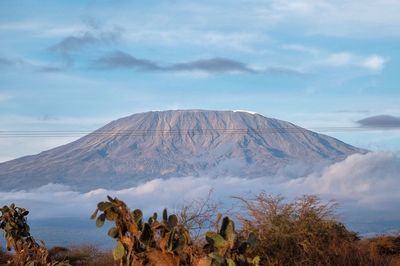 Scenic view of mountain range against sky