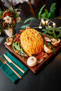 Close-up of food on table