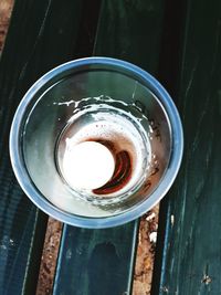 High angle view of coffee on table