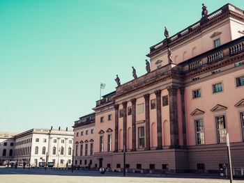 Low angle view of buildings in city