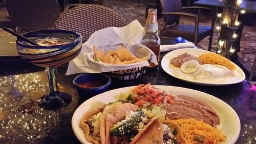 Close-up of food served in plate