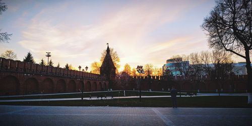 Panoramic view of park during sunset