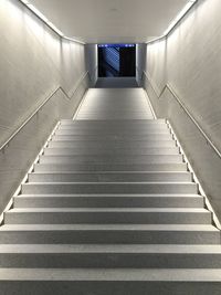 Illuminated staircase of zurich hauptbahnhof