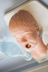 Close-up portrait of boy in water