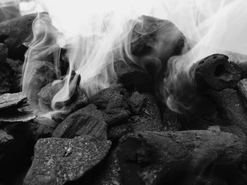 Photo of smoke fire on coal