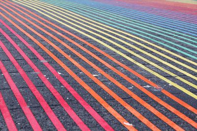 Rainbow zebra crossing in castro, san francisco