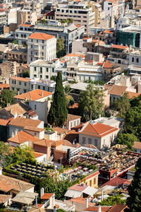 High angle view of townscape