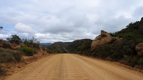 Empty road along countryside landscape