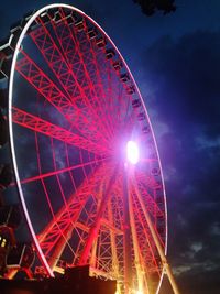 Low angle view of ferris wheel against sky