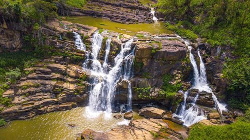 Scenic view of waterfall