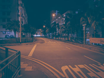View of city street at night