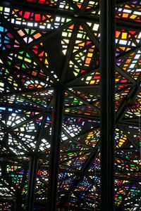 Low angle view of illuminated ceiling in building