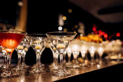 Close-up of wine glass on table