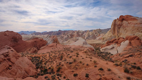 Scenic view of rocky mountains against sky