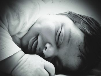 Close-up of baby sleeping