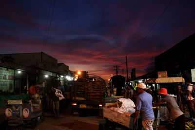 People on street at night