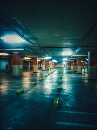 Illuminated empty parking lot