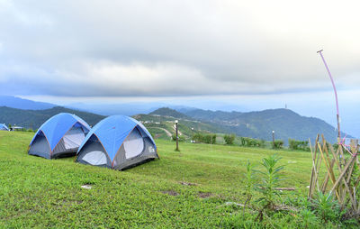 Scenic view of field against sky