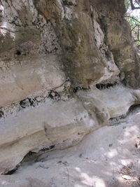 Surface level of stream along rocky landscape