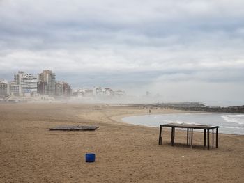 Scenic view of beach against sky