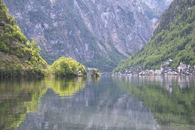 Scenic view of lake and mountains