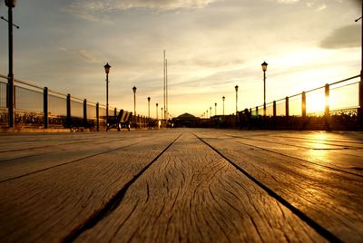 A low view of skegness pier at sunset