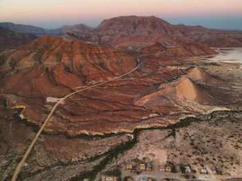 Aerial view of a desert