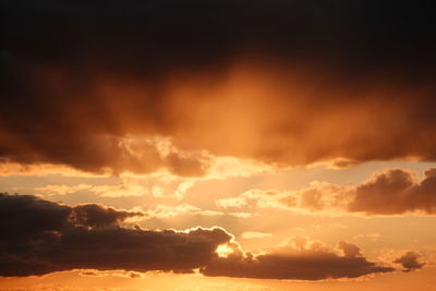 Low angle view of sky during sunset