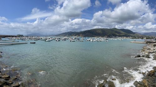Panoramic view of beach against sky