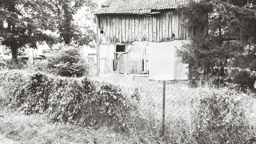 Closed door of house